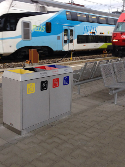 SN-274 Abfalltrensystem mit 4 Fraktionen aus Edelstahl