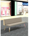 upholstered 4-seater Bench DURAL with low back rest