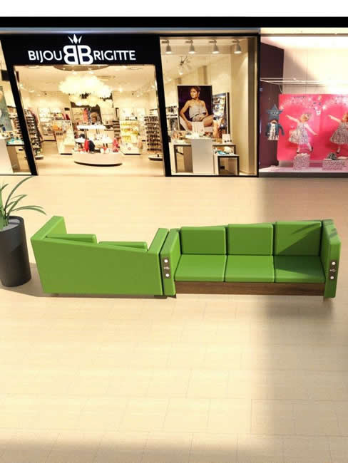 LEGATO 3-seater Sofabench with USB service module