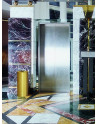 SNH-110 in 255x600 mm, Standascher in Edelstahl geschliffen und messingfarbig antik gefärbt und klar beschichtet